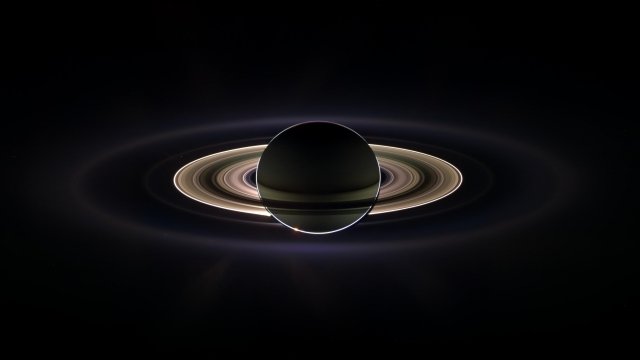 Image taken from the dark side of Saturn