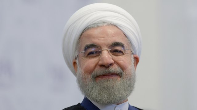 President of the Islamic Republic of Iran Hassan Rouhani during a meeting.
