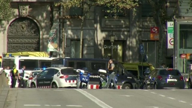 Police respond to crash in Barcelona, Spain.