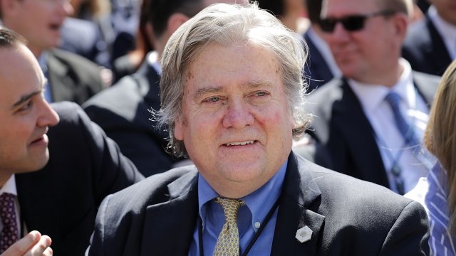 Steve Bannon attends a White House event.