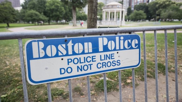 Barricades set up around Boston Common.