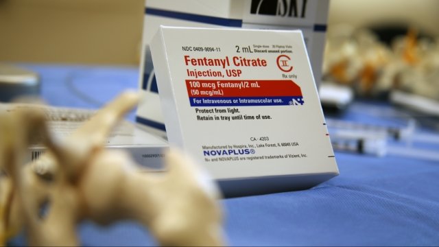 Box of Fentanyl citrate, a synthetic opioid prescription drug for pain
