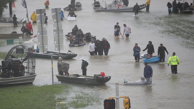 People trying to escape flooding in Houston