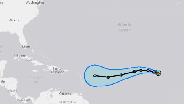 A map showing Hurricane Irma's path.
