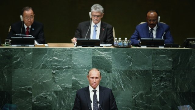 Russian President Vladimir Putin addressing the U.N. General Assembly in 2015