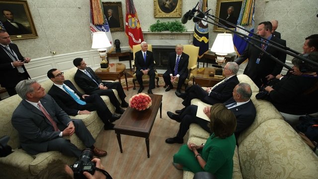 U.S. President Donald Trump meets with Congressional leaders.