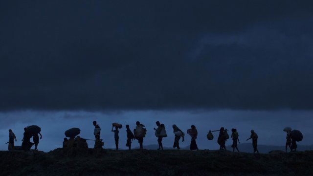 Rohingya Muslims fleeing Myanmar.