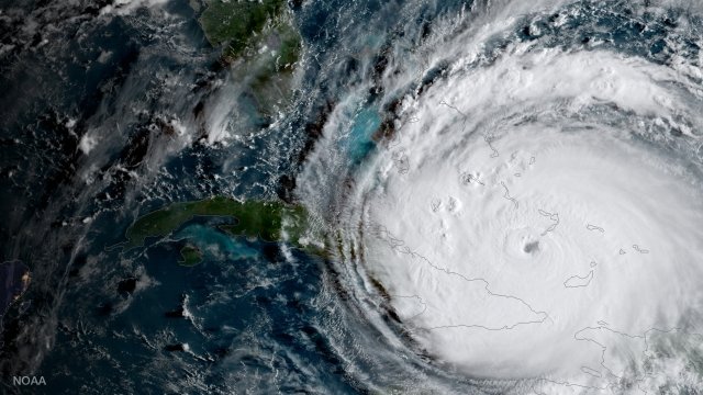 NOAA's GOES satellite shows Hurricane Irma passing the eastern end of Cuba