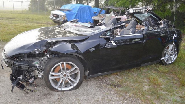 The Tesla vehicle involved in the 2016 crash.