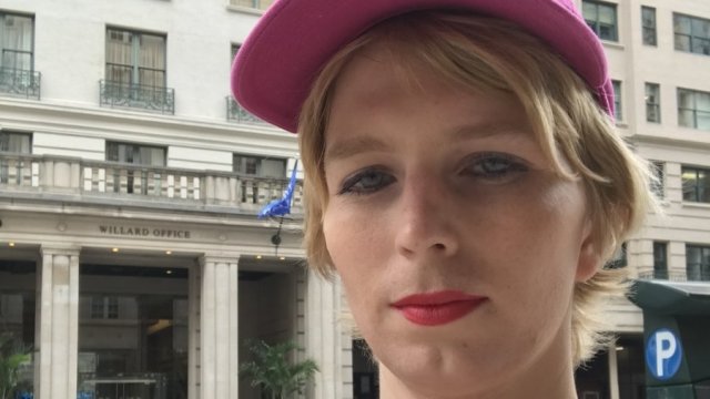 Chelsea Manning takes a selfie