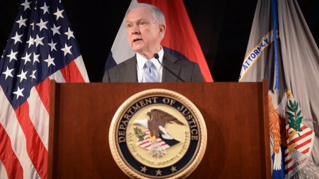 Attorney General Jeff Sessions speaks.