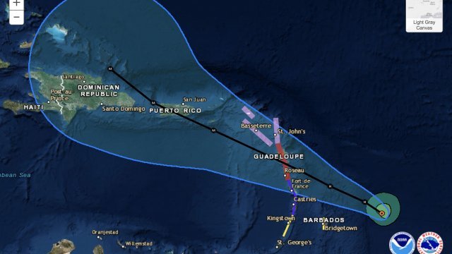 Current path of Tropical Storm Maria