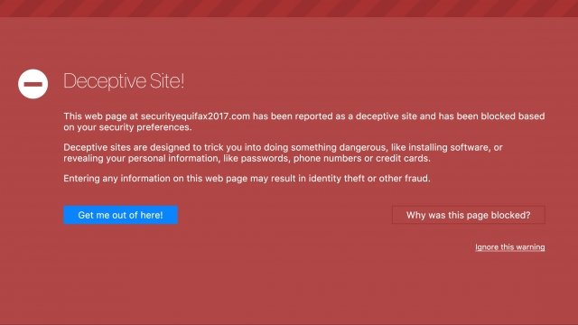 Firefox blocks fake Equifox site