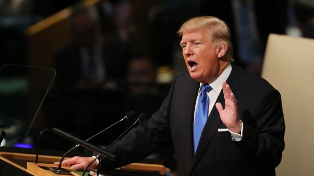 President Donald Trump speaks at the United Nations General Assembly.