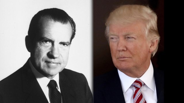 Presidents Richard Nixon (left) and Donald Trump