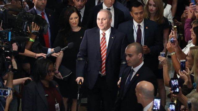 Rep. Steve Scalise walks in the Capitol building