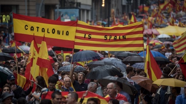 People march over Catalonia referendum