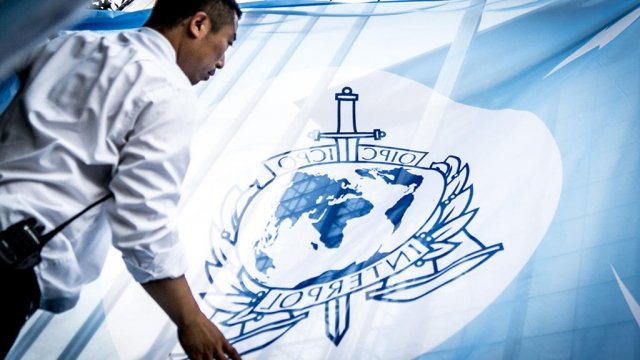 Interpol flag and agent