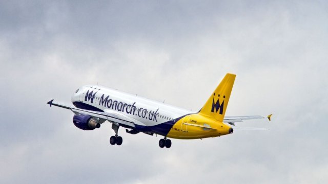A Monarch Airlines flight takes off