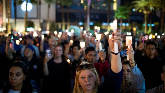 A vigil for the victims of the Las Vegas shooting
