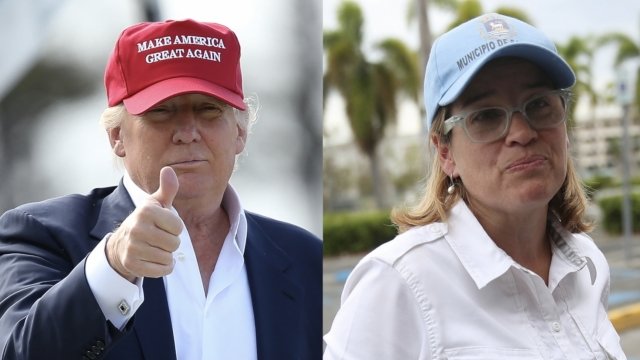 U.S. President Donald Trump and San Juan, Puerto Rico, Mayor Carmen Yulín Cruz.