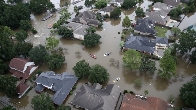 Flooded homes after Hurricane Harvey
