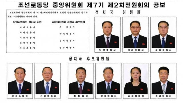 Newly appointed members of DPRK politburo