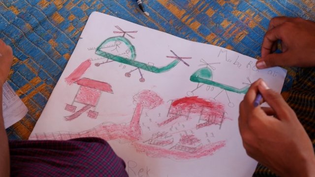 A refugee child's drawing