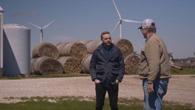 Reporter Zach Toombs talks to Iowa corn farmer Denny Friest