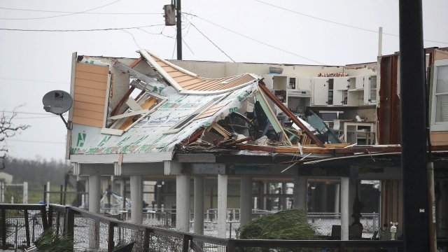 A home damaged by Hurricane Harvey.