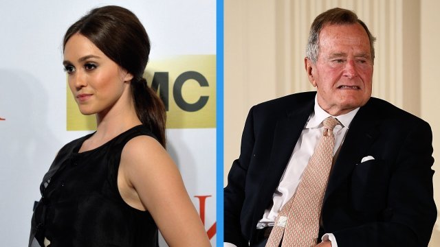 Actress Heather Lind; former President George H.W. Bush