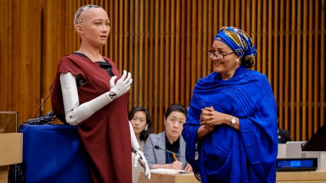 Robot Sophia talks to the United Nations about artificial intelligence