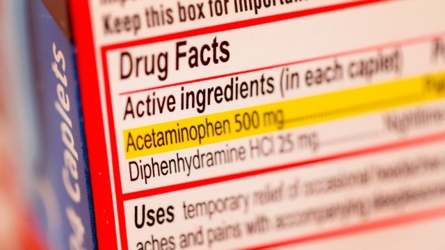 A box of Tylenol, which contains acetaminophen, is displayed for a photograph