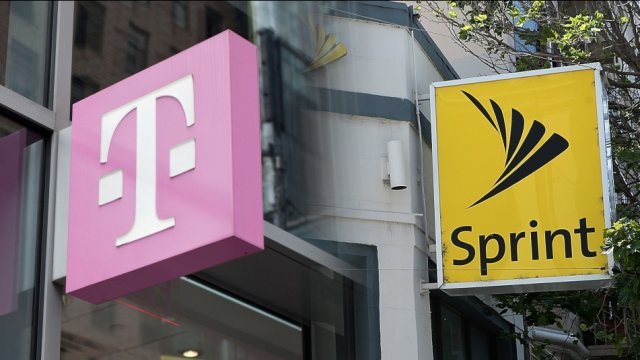 T-Mobile and Spring signs