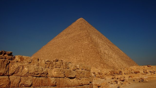 Great pyramid amid rubble