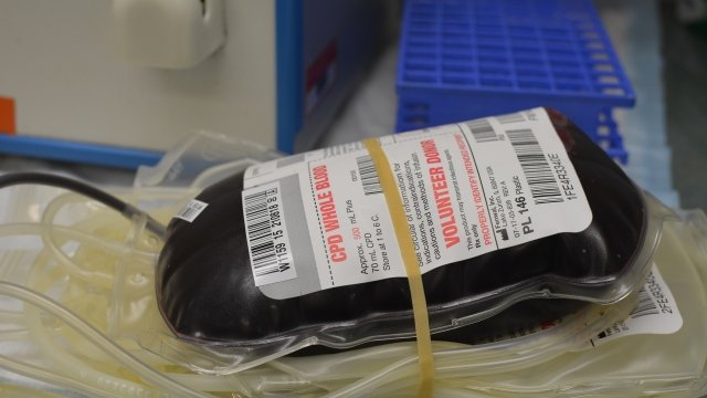 Blood bag in hospital