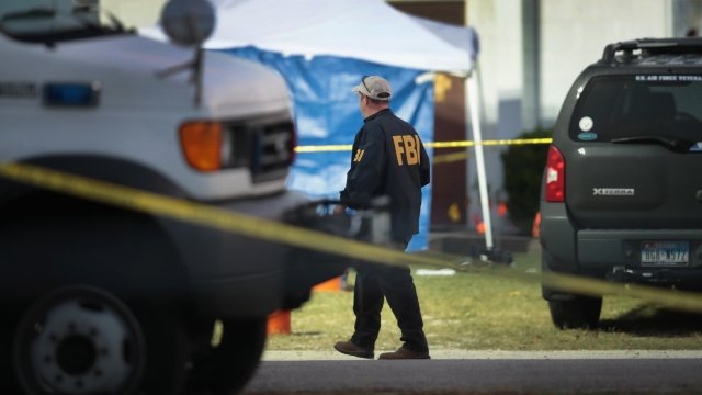 An FBI agent at the scene of the Texas shooting.