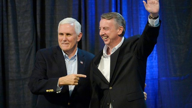Vice President Mike Pence (left) and Virginia gubernatorial nominee Ed Gillespie