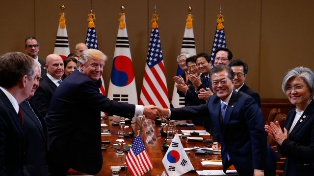 U.S. President Donald Trump and South Korean President Moon Jae-in