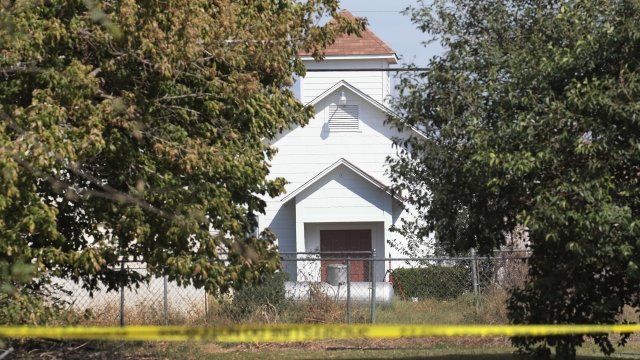 Texas church surrounded by crime tape.