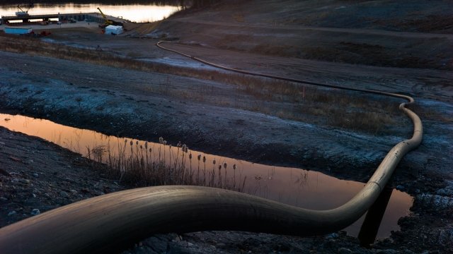 Water pipe near the tar sands
