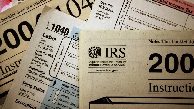 Current federal tax forms are distributed at the offices of the Internal Revenue Service.