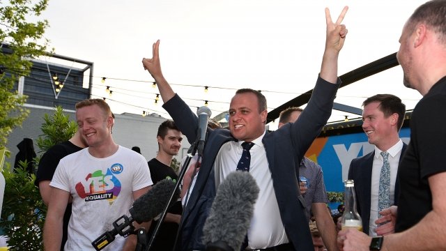Australian MP Tim Wilson proposed to his partner on during a gay marriage bill debate