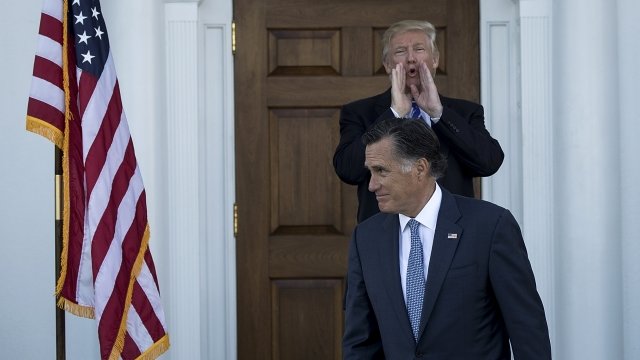 Then-President-elect Trump and Mitt Romney in 2016.