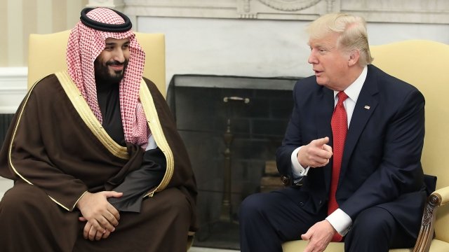 Crown Prince Mohammed bin Salman, left, and President Donald Trump