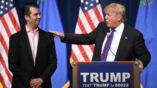 Donald Trump Jr., left, with then-presidential candidate Donald Trump