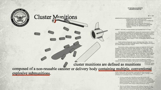 The U.S. decided to delay its ban on outdated cluster munitions in November.
