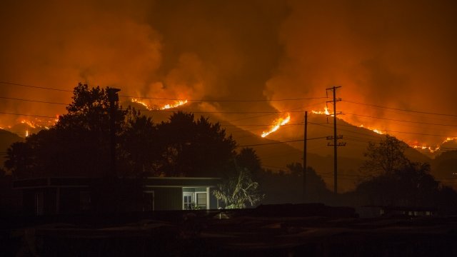 The growing Thomas Fire advances toward Santa Barbara County. seaside communities on December 10, 2017.