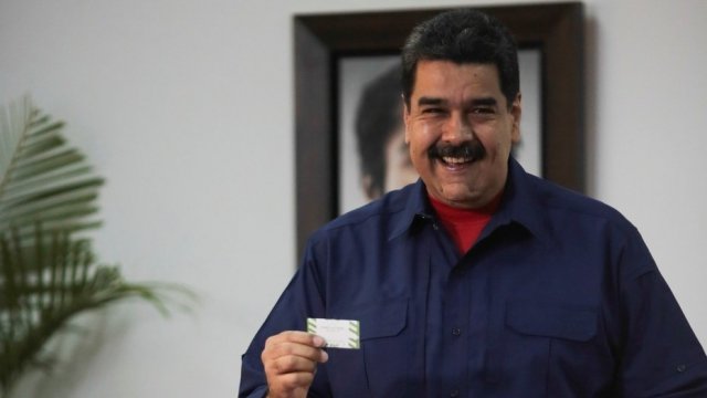 President Nicolás Maduro votes