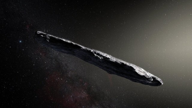 An artist's depiction of the asteroid that floated into our solar system in early October